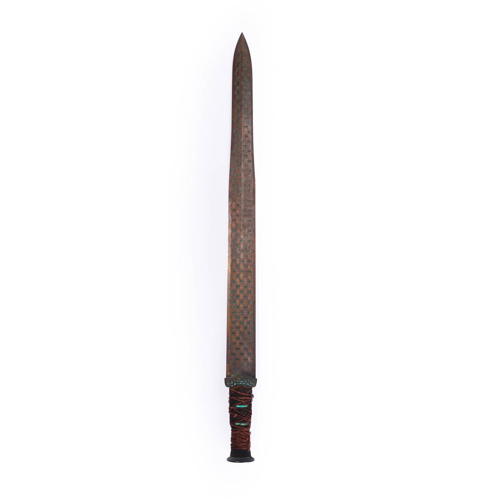 Gold and silver inlaid sword from the Warring States period in China (1 of 6)