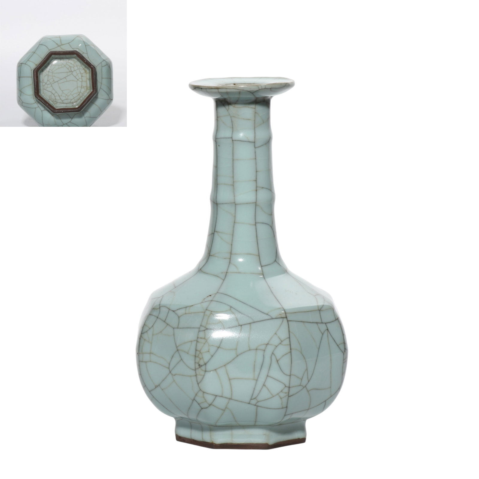 Long-necked celadon vase from the official kiln of the Song Dynasty in China (1 of 6)