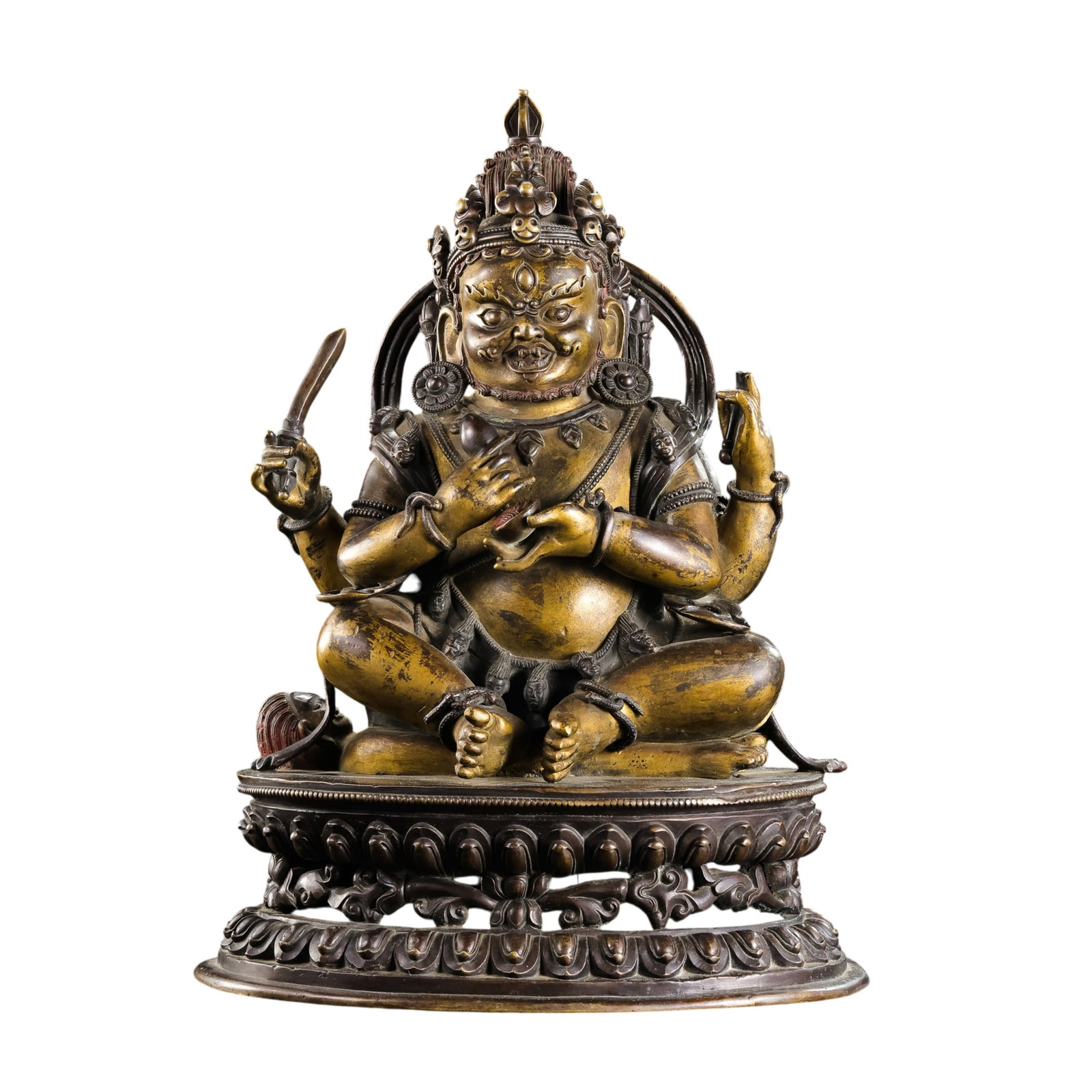 A gilt bronze seated statue of the God of Wealth from the Ming Dynasty of China. (1 of 10)