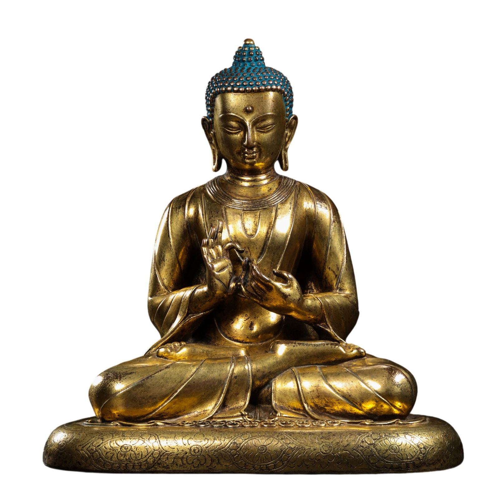 Chinese Ming Dynasty Gilt Bronze Seated Buddha Statue (1 of 9)