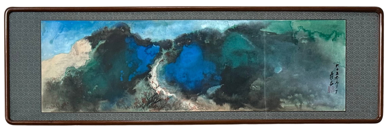 Splashed Ink Landscape by Zhang Daqian: L. 109 cm. W. 33 cm.