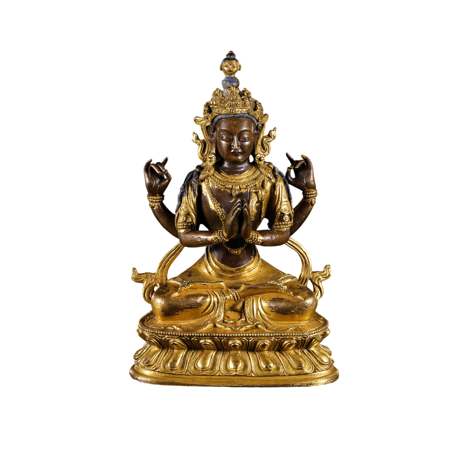 Chinese Qing Dynasty Gilt Bronze Seated Buddha Statue (1 of 11)