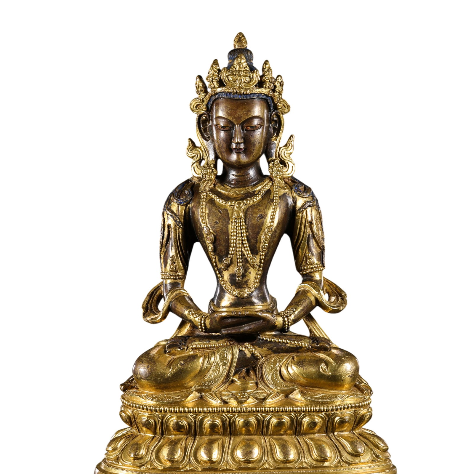 Chinese Qing Dynasty Gilt Bronze Seated Buddha Statue (1 of 11)