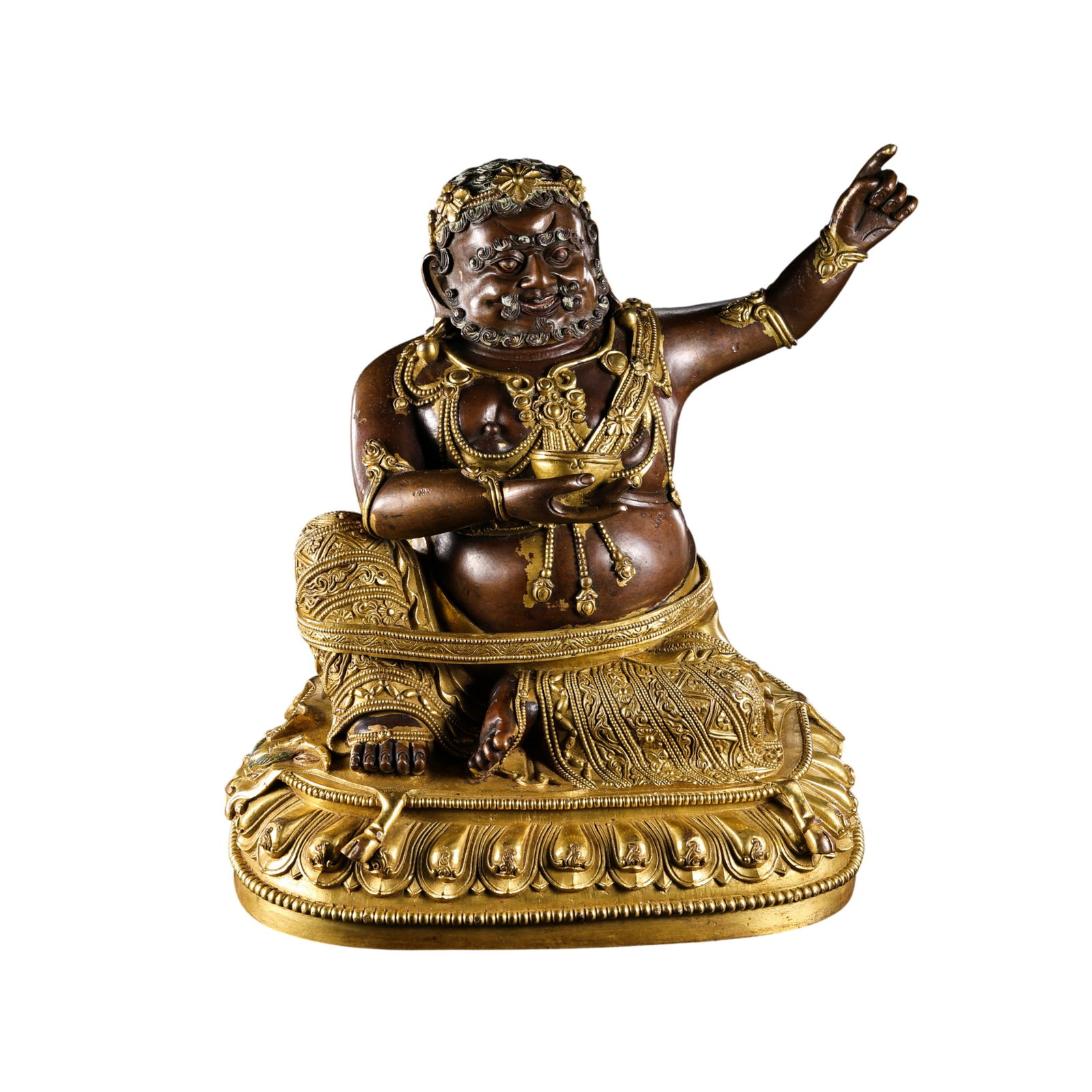 Chinese Ming Dynasty Gilt Bronze Seated Buddha Statue: H. 27 cm. W. 21 cm. Weight. 5001 gram.