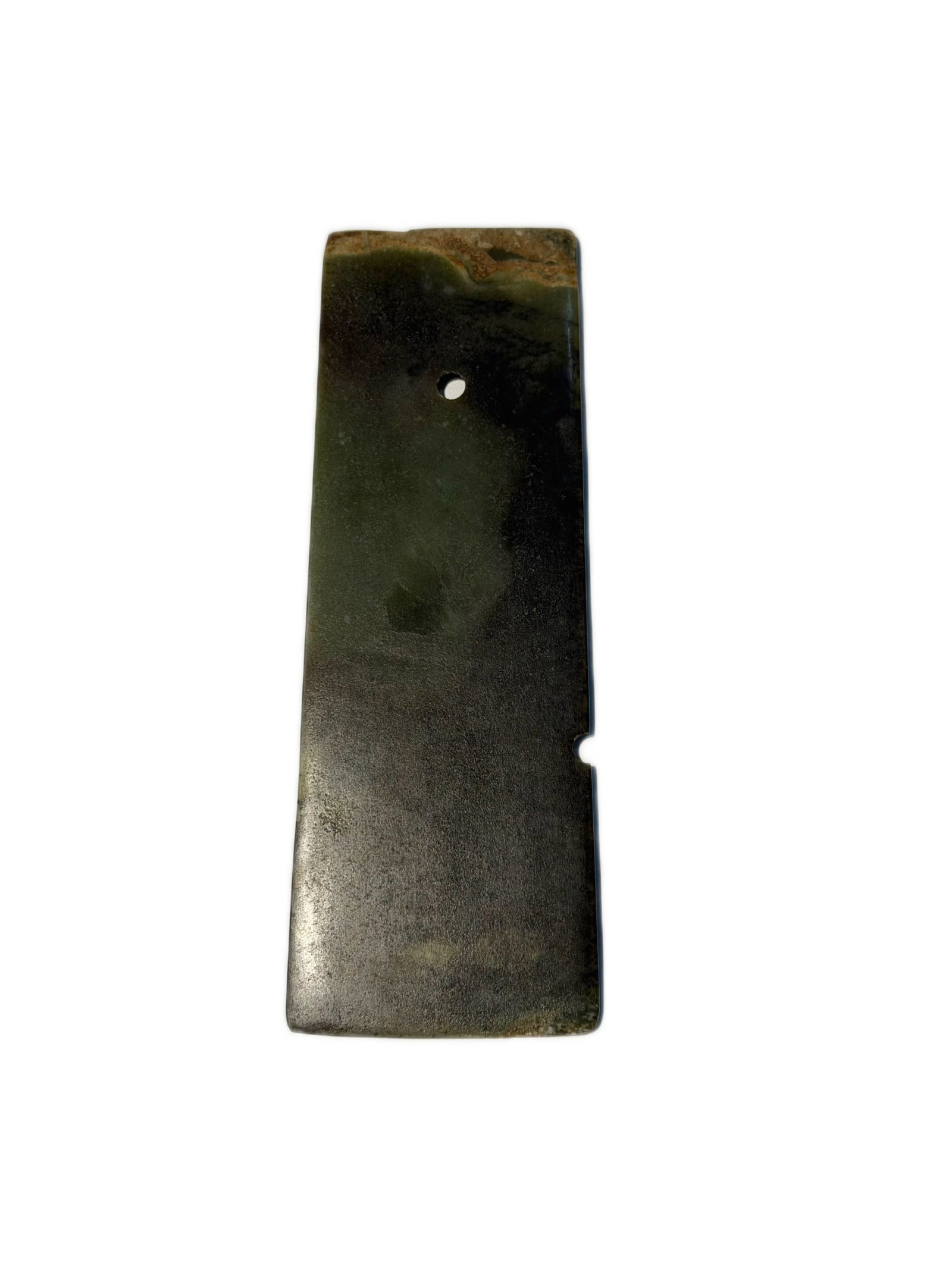 Jade artifacts from the Qijia Culture of the Neolithic period in China: L. 18.5 cm. W. 6.5 cm.