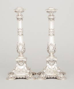 Sackermann, Hessenberg & Co. Frankfurt sterling: Sackermann, Hessenberg & Co. Frankfurt sterling pair candlestick mid 19th century Size: approx 13.5 inches height