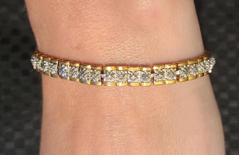 18k over sterling silver with diamond accent bracelet (1 of 2)