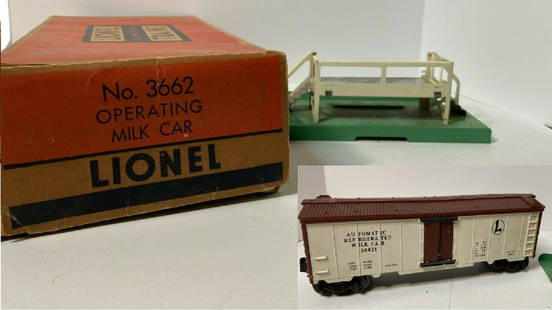 LIONEL TRAIN SET 3662 POSTWAR Operating Milk Car: Lionel Postwar 3662 Operating Milk Car O-Gauge in original box