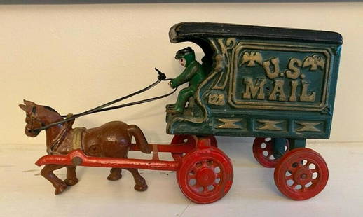 1950 Hubley Cast Iron Toy 128 Mail Wagon: 1950 Hubley Cast Iron Toy 128 Mail Wagon