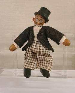 1920's Schoenhut Barney Google Comic Character Jointed: 1920's Schoenhut Barney Google Comic Character Jointed Wood Doll 8" Antique Schoenhut Comic Character Barney Google 8" tall. Made by Albert Schoenhut in Philadelphia, Penn. in early 1900's. All
