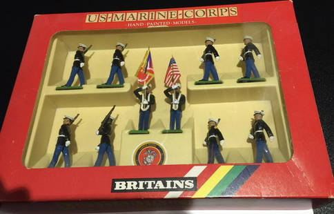 Britains Set 7303 10 US Marine Corps Toy Soldiers Metal: size 1:32 year 1987