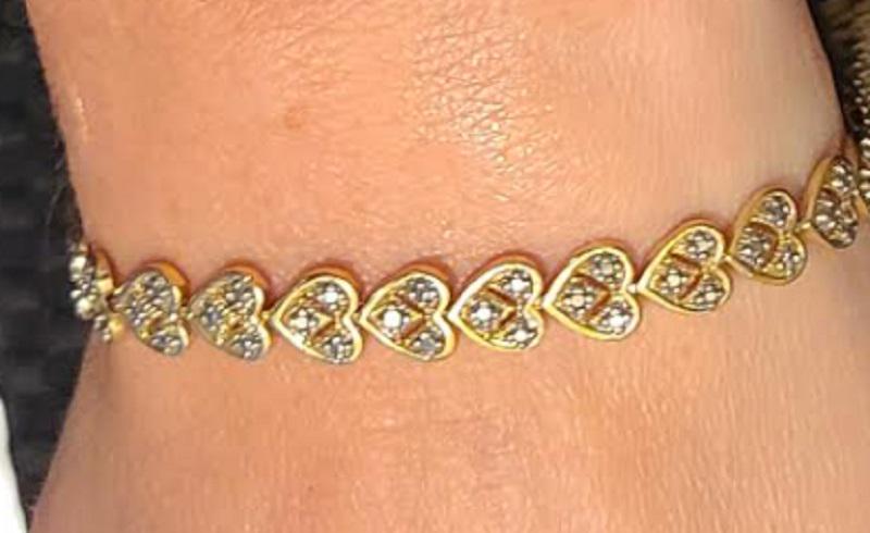 Bracelet  sterling silver jewelry Diamond Accent Heart (1 of 1)