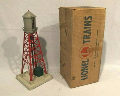 Lionel Train SET 193 Industrial Water Tower with Box: Lionel No. 193 Industrial Water Tower, Red,Silver, with box