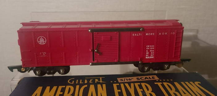 AMERICAN FLYER TRAIN Gilbert 1946 633R Boxcar + box: 1946 Gilbert American Flyer S Gauge 633R Boxcar w/Original Box~Excellent Condition