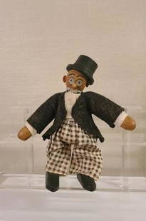 1920's Schoenhut Barney Google Comic Character Jointed: 1920's Schoenhut Barney Google Comic Character Jointed Wood Doll 8" Antique Schoenhut Comic Character Barney Google 8" tall. Made by Albert Schoenhut in Philadelphia, Penn. in early 1900's. All