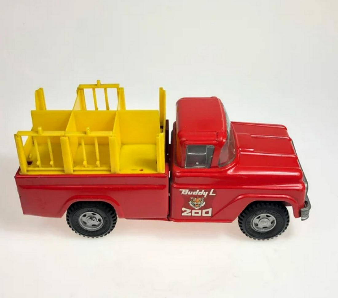 Buddy L Traveling Zoo Pick Up Truck Vehicle: Buddy L Traveling Zoo Pick Up Truck with Animal Rack, Pressed Steel Toy Vehicle