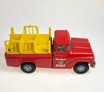 Buddy L Traveling Zoo Pick Up Truck Vehicle: Buddy L Traveling Zoo Pick Up Truck with Animal Rack, Pressed Steel Toy Vehicle