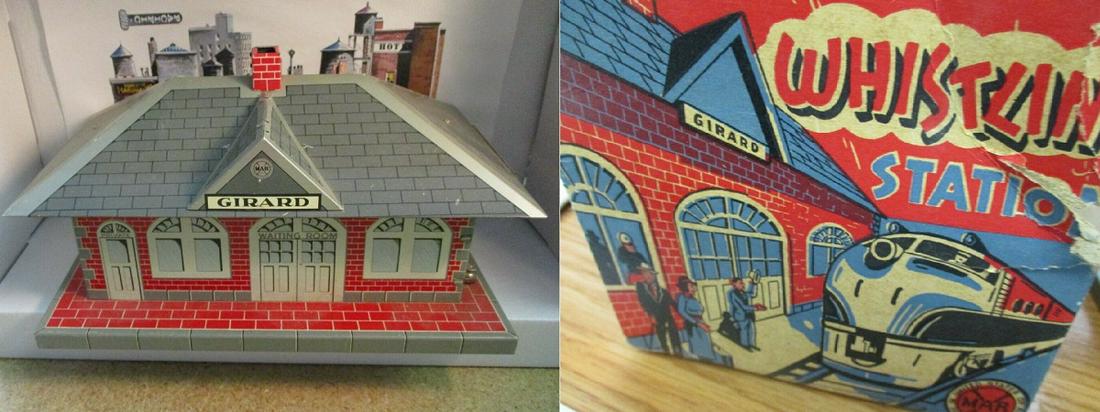 MARX Train Tin Station  Villa Girard Whistling +box (1 of 5)