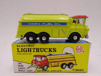 Marx Electric Lightrucks "Tanker" Die Cast Toy Car +BOX: Marx Electric Lightrucks "Tanker" Die Cast Toy Car in Original Box lights do not work