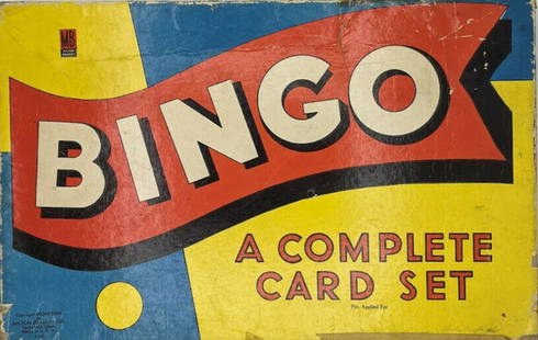 Milton Bradley BINGO Game 1939: Milton Bradley BINGO Game 1939 with original box and instructions