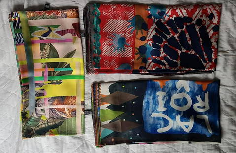 CHRISTIAN LACROIX (3) 100% silk scarves: 3 CHRISTIAN LACROIX 100% silk scarves