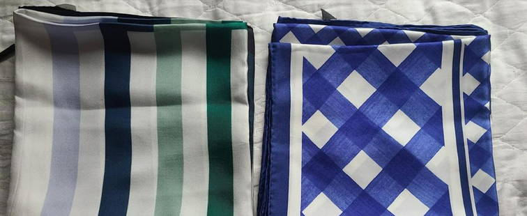 2 Silk Scarves SportMax and Weekend (MAX MARA): 2 SILK SCARVES SPORTMAX and WEEKEND (MAX MARA) 100% Silk