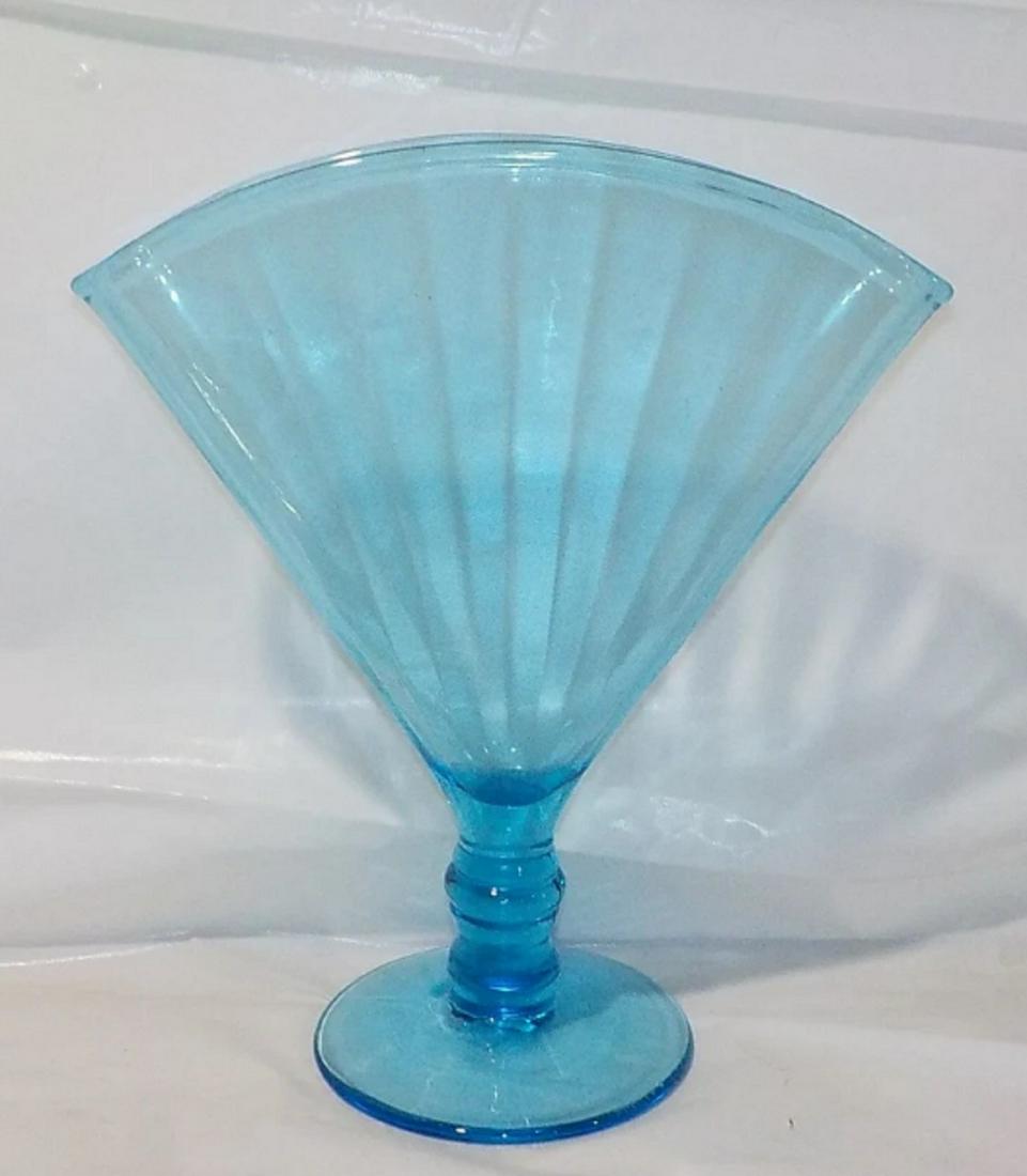 Steuben Glass Blue Fan Vase 1920 (1 of 1)