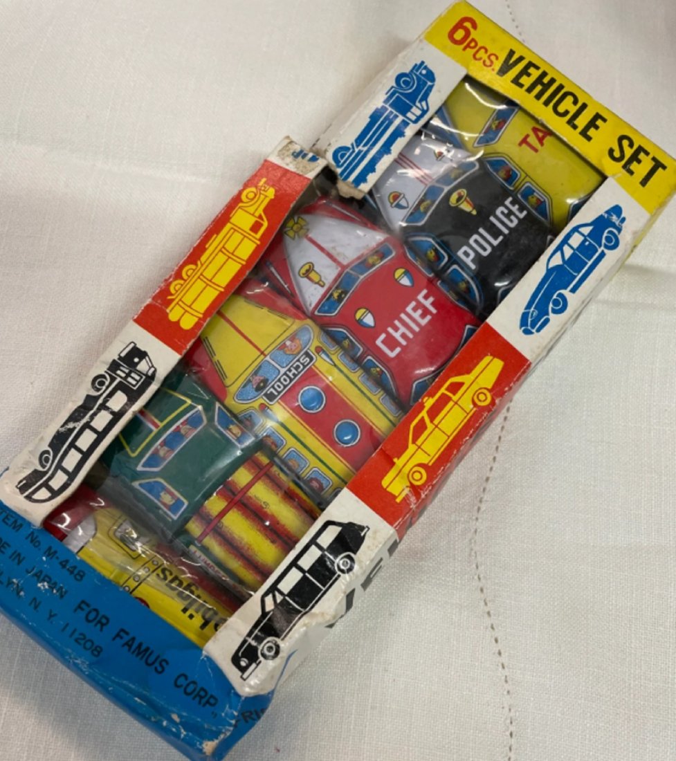 Friction Litho Vehicle Set 6 pcs. Japan 1960 (1 of 2)