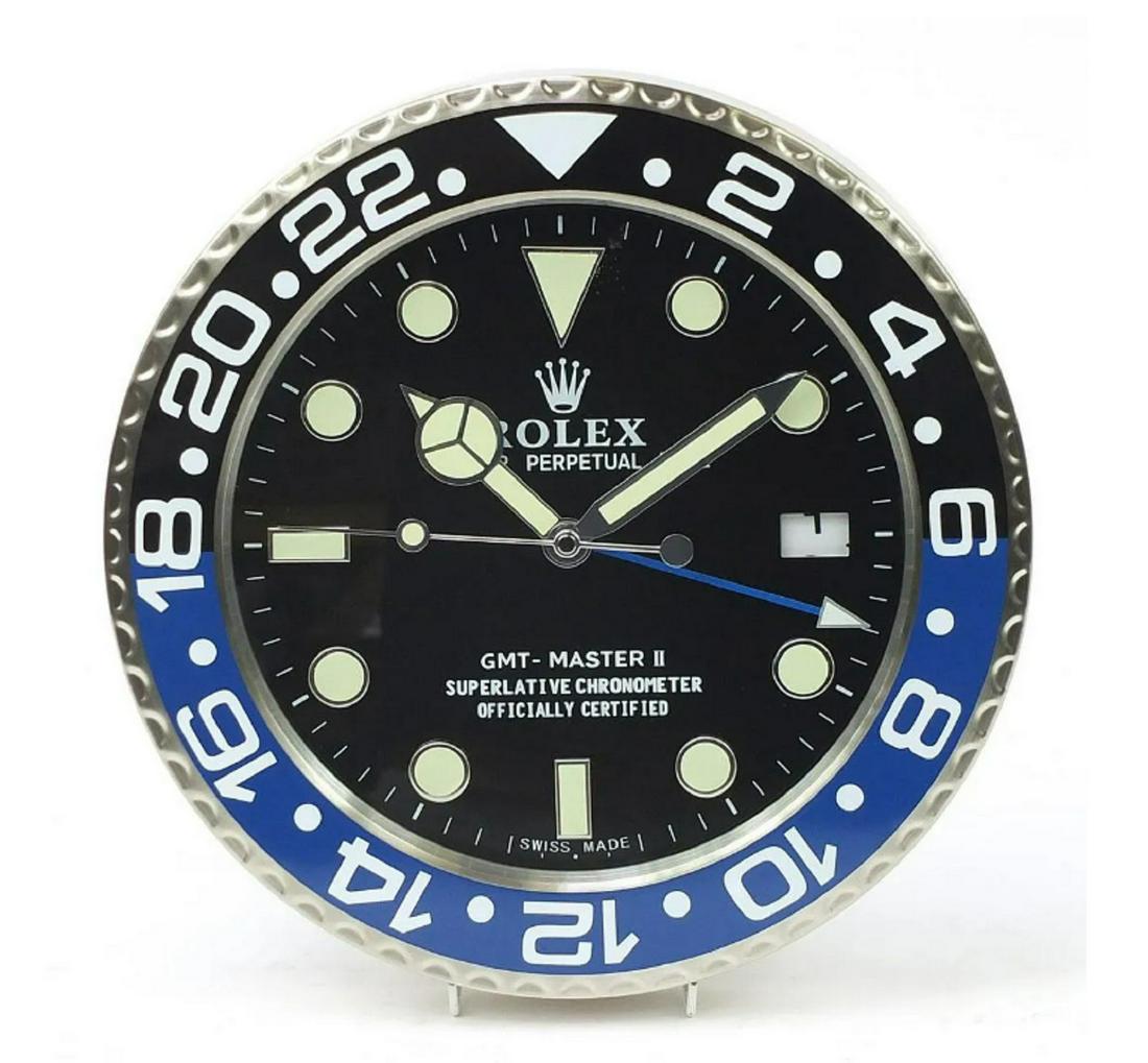 Rolex Style GMT Master II Batman Dealer Wall Clock (1 of 5)