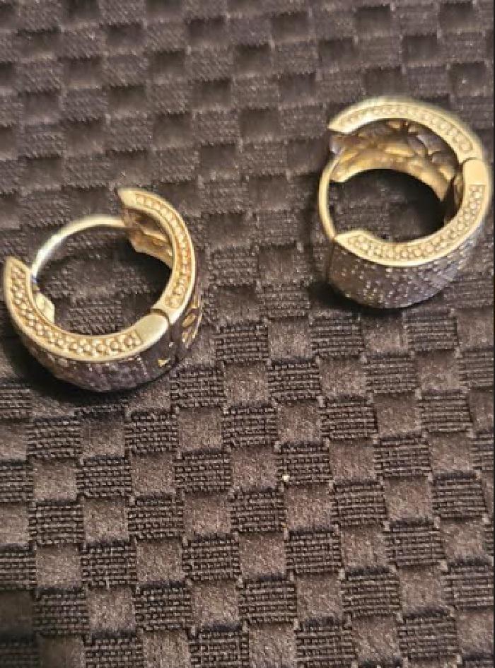 sterling silver hoop earrings with diamonds (1 of 3)