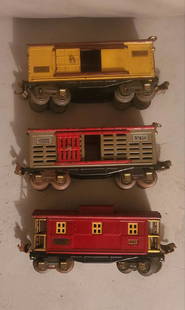 LIONEL TRAIN SET PREWAR PULLMAN CARS 655 656 657: LIONEL TRAIN SET PREWAR PULLMAN CARS 655 656 657Guage O