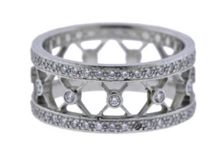 Tiffany & CO "voile " eternity platinum band: Tiffany & CO voile eternity platinum band 0.53 carat weight Size: Approx 5.25