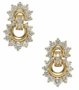 Jose Hess 18k diamond pair earrings: Jose Hess 18k diamond pair earrings 2.50 cts marked Jose Hess9.3dwt