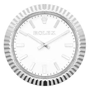 Rolex Style Datejust stainless Series: Rolex Style Datejust stainless Series Wall Clock inspired by the "Datejust stainless Series" wristwatch watch series. Quality replica having sweeping quartz movement powered by single AA battery. Bear