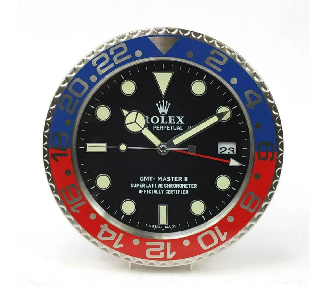 Rolex Style GMT Master II "Pepsi" Dealer Wall Clock (1 of 6)
