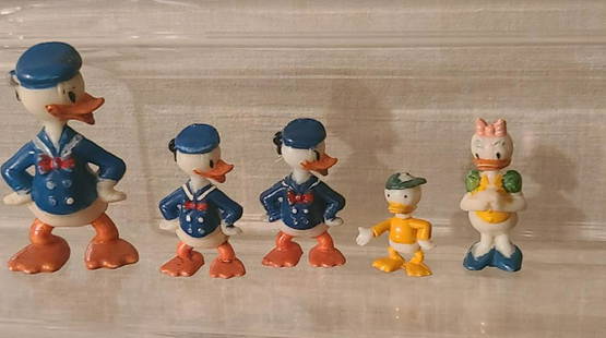 MARX DISNEYKINS HAND PAINTED Donald, Daisy, & Louie: WALT DISNEY DISNEYKINS