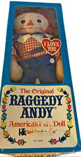 1971 Knickerbocker 15" Cloth RAGGEDY ANDY Doll In: 1971 Knickerbocker 15" Cloth RAGGEDY ANDY Doll In Original Box No. 0003