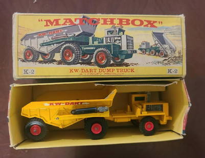 MATCHBOX LESNEY K-2 VEHICLE +ORIG BOX: MATCHBOX LESNEY K-2 VEHICLE +ORIG BOX KW DART DUMP TRUCK