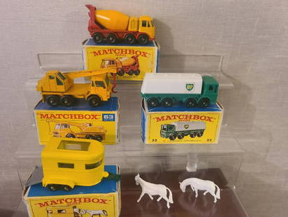 MATCHBOX LESNEY VEHICLES + ORIG BOX: MATCHBOX LESNEY VEHICLES + ORIG BOX #'21,32,43,63,