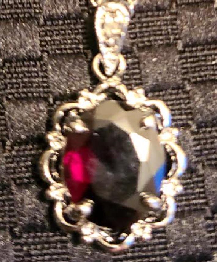 STERLING SILVER  GENUINE GARNET AND DIAMOND ACCENT OVAL (1 of 2)