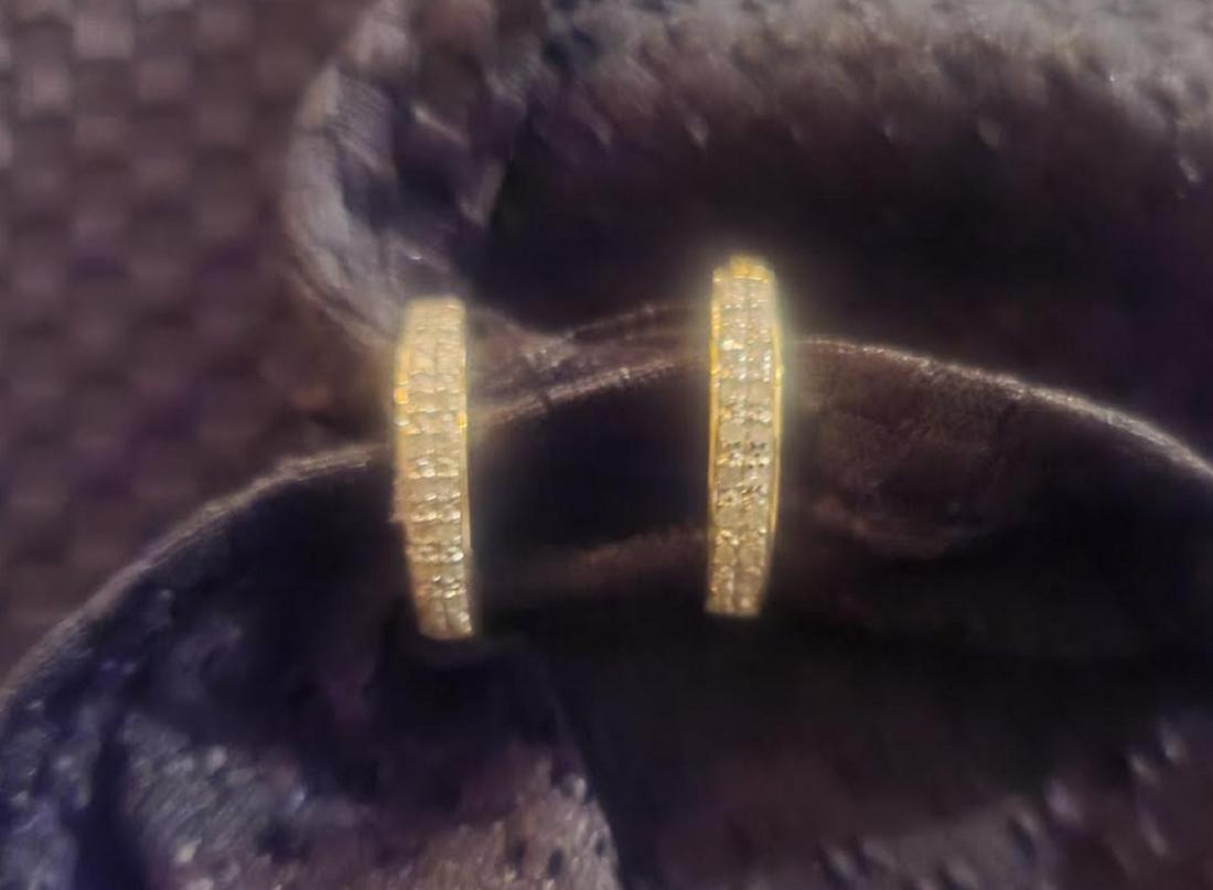 18k over sterling diamond accent hoop earring (1 of 2)