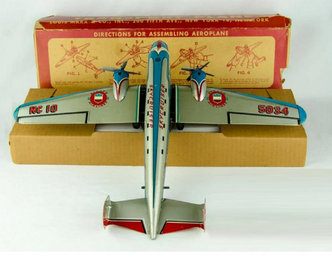 Marx Toys 19" Tin Friction Sky Cruiser Stratoliner + box 1950s (1 of 6)