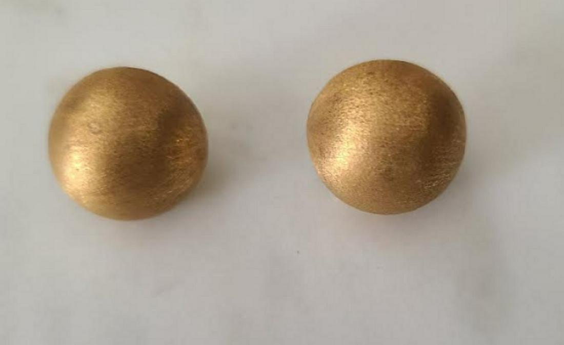 18K Gold Italian Dome Earrings Made in Italy: 18K Gold Italian Dome Earrings Made in Italy