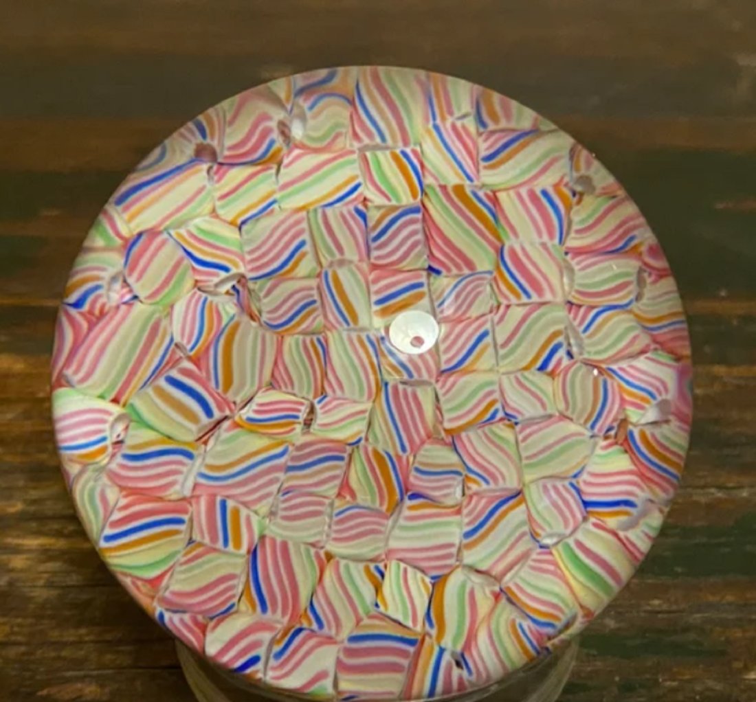 Baccarat Paperweight Macedoine Candy Millefiori with Stand: Baccarat Paperweight Macedoine Candy Millefiori with Stand