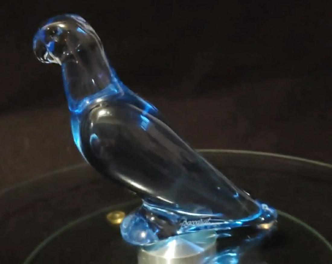 Baccarat signed Crystal Parrot blue Figurine Made in France (1 of 3)