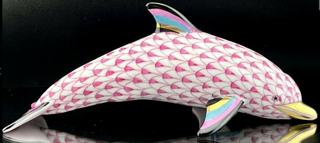HEREND Father 5.75â€ DOLPHIN Fishnet Figurine (1 of 6)