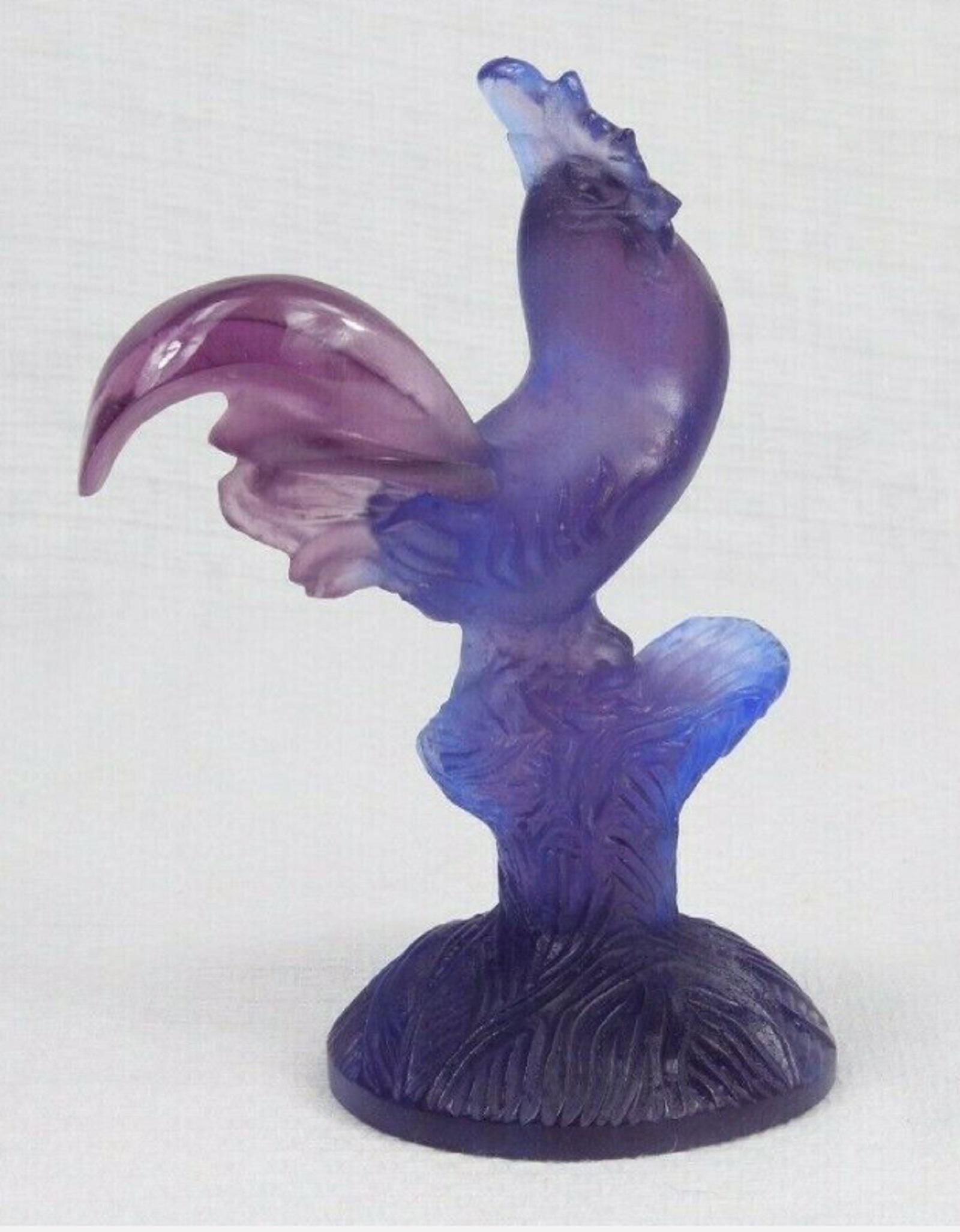 Daum Pate De Verre Signed Art Glass ROOSTER Sculpture (1 of 10)