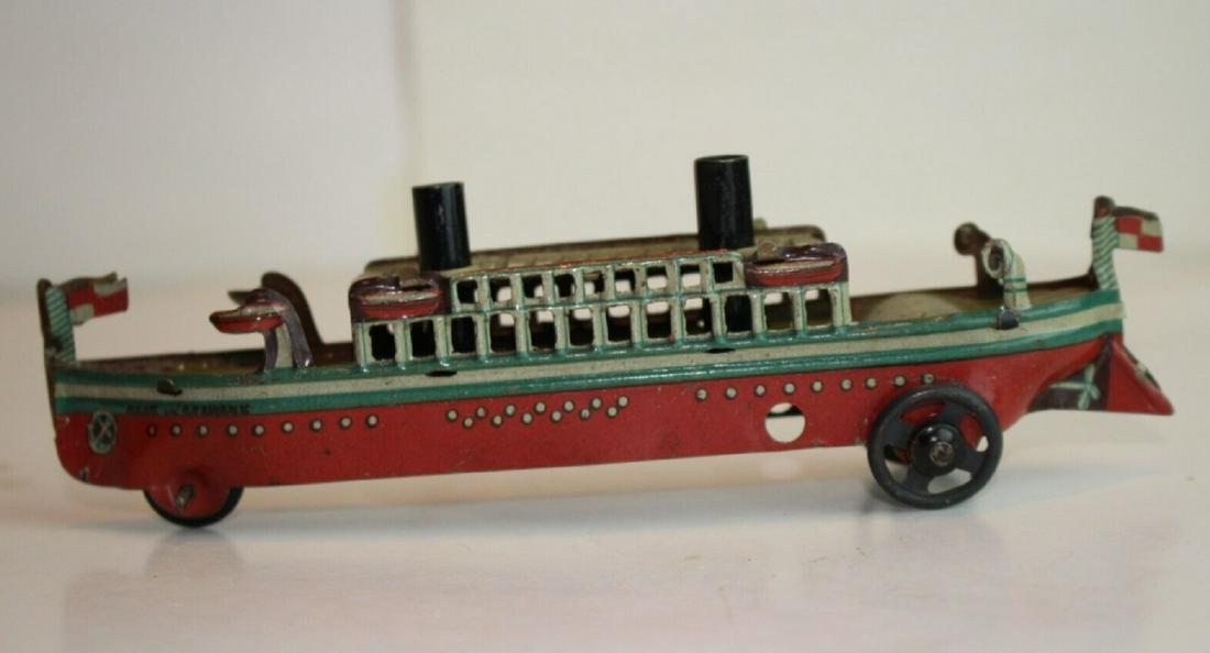 Germany Penny Toy Tin, Steam Boat, Original 1920"s (1 of 8)