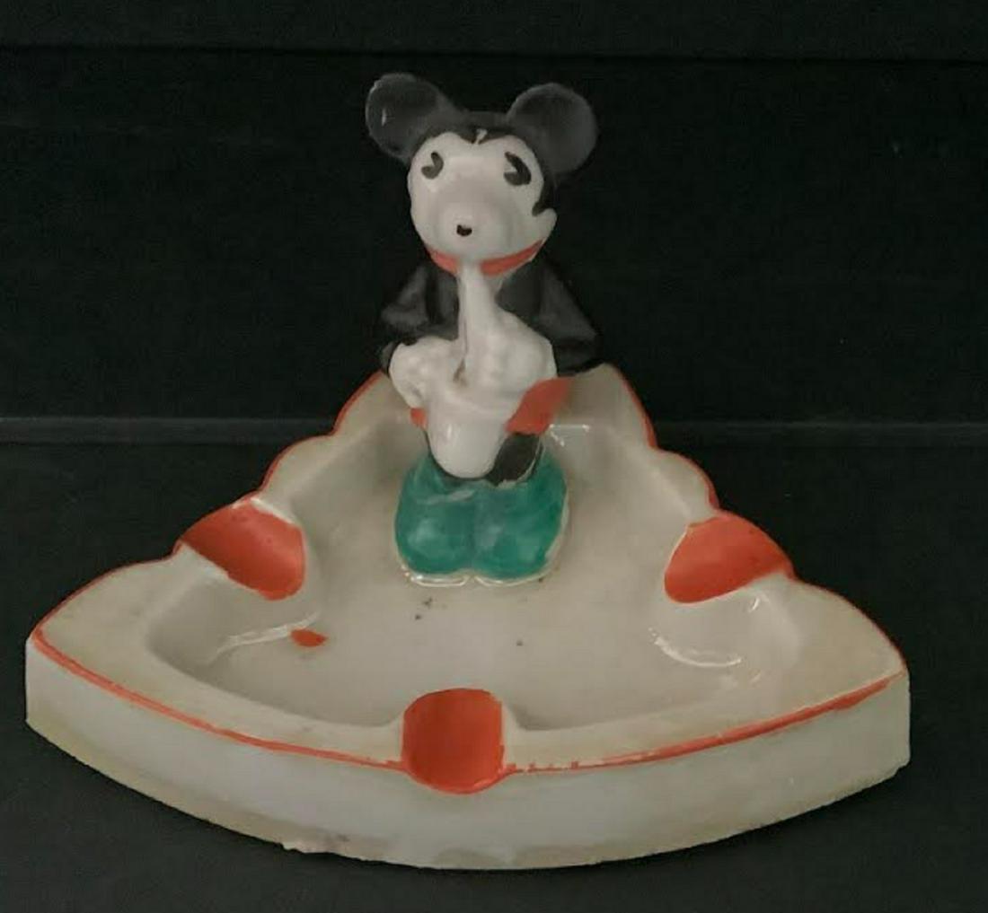 DISNEY Mickey Mouse Saxophone  Ashtray Japan 1950's (1 of 5)
