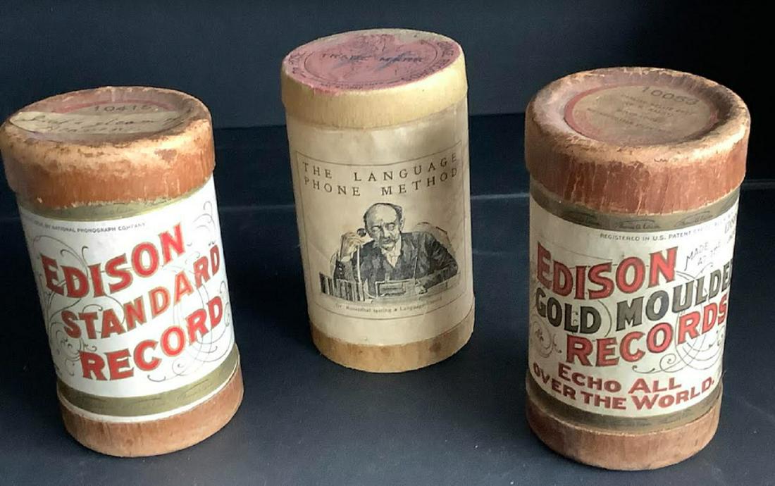 3 FILM MOVIES CANISTERS  THOMAS EDISON, THE LANGUAGE PHONE METHOD, NATIONAL PHONOGRAPH CO ORIGINAL (1 of 3)